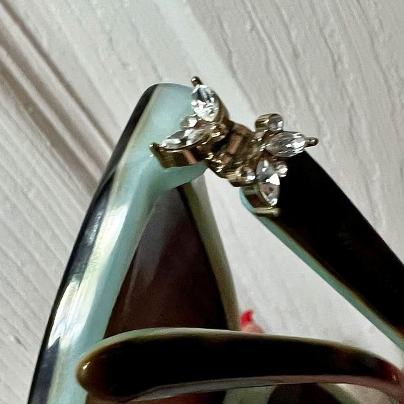 Tiffany & Co Havana Brown and Blue Cat Eye Sunglasses with Crystals 4089B - Picture 5 of 6